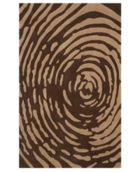Bliss out to the bold fingerprint design of this exquisite area rug from Momeni. Set in striking chocolate hues, this rug is hand-tufted from the softest polyester blend and finished with hand-carved details for added depth and texture. It's a truly appealing addition to your decor. Bliss out to the bold fingerprint design of this exquisite area rug from Momeni. Set in striking chocolate hues, this rug is hand-tufted from the softest polyester blend and finished with hand-carved details for added depth and texture. It's a truly appealing addition to your decor.