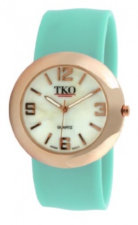 TKO ORLOGI Women's TK614-RTQ Rose Gold Slap Metal Turquoise Watch TKO ORLOGI Women's TK614-RTQ Rose Gold Slap Metal Turquoise Watch