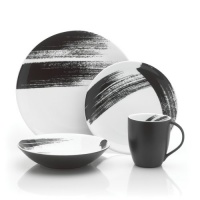 Mikasa Brushstroke 4-Piece Dinnerware Set Service for 1, White Mikasa Brushstroke 4-Piece Dinnerware Set Service for 1, White