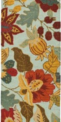 Safavieh Blossom Collection BLM863A Handmade Blue and Multi Hand-Spun Wool Area Rug, 8-Feet by 10-Feet Safavieh Blossom Collection BLM863A Handmade Blue and Multi Hand-Spun Wool Area Rug, 8-Feet by 10-Feet