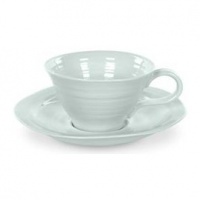 Sophie Conran by Portmeirion 8-Ounce Teacups and Saucers, Set of 4, Celadon Sophie Conran by Portmeirion 8-Ounce Teacups and Saucers, Set of 4, Celadon