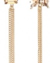 Betsey Johnson Iconic Summer Metallics Bow Linear Drop Earrings