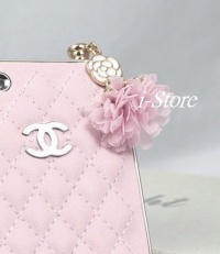 Designer inspired pink camellia Set - 3.5mm Anti dust Ear Cap Dock Plug + light pink Leather iPhone 4 4S case - iStore Designer inspired pink camellia Set - 3.5mm Anti dust Ear Cap Dock Plug + light pink Leather iPhone 4 4S case - iStore