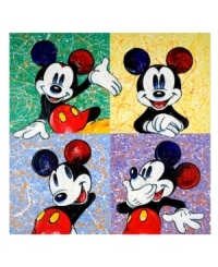 Mickey Mouse steals the spotlight, striking four silly poses in wall art that captures all the joy of Disney's lovable star. Four Square features Willardson's iconic splatter and drip on museum-grade canvas. Mickey Mouse steals the spotlight, striking four silly poses in wall art that captures all the joy of Disney's lovable star. Four Square features Willardson's iconic splatter and drip on museum-grade canvas.