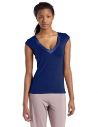 Calvin Klein Women's Essentials With Satin Short Sleeve Top Calvin Klein Women's Essentials With Satin Short Sleeve Top