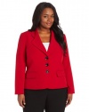 Kasper Women's Plus-Size Three Button Stretch Crepe Jacket