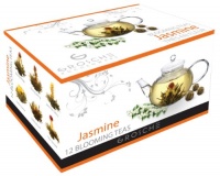 GROSCHE Hand made premium 12 blooming tea variety pack, Green and white Jasmine teas (For Use with any Glass Teapot) GROSCHE Hand made premium 12 blooming tea variety pack, Green and white Jasmine teas (For Use with any Glass Teapot)