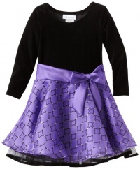 Bonnie Jean Girls 2-6X Stretch Velvet Bodice To Drop Waist Organza Skirt with Glitter, Purple, 5 Bonnie Jean Girls 2-6X Stretch Velvet Bodice To Drop Waist Organza Skirt with Glitter, Purple, 5