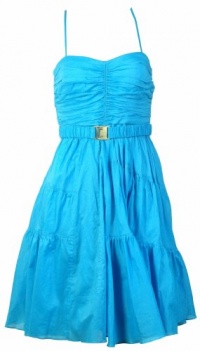 Calvin Klein Women's Ruched Bodice Full Dress with Belt Calvin Klein Women's Ruched Bodice Full Dress with Belt