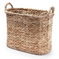 A basket in tightly braided water hyacinth brings a rustic, earthy look to your allover décor. A basket in tightly braided water hyacinth brings a rustic, earthy look to your allover décor.
