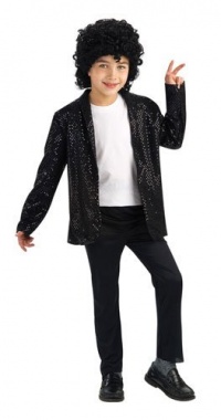 Michael Jackson Costume, Child's Deluxe Billie Jean Sequin Jacket Costume, Medium- Size 8-10, for 5-7 Years Michael Jackson Costume, Child's Deluxe Billie Jean Sequin Jacket Costume, Medium- Size 8-10, for 5-7 Years