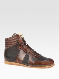 Cuir/brown burnished leather with Gucci embossed tongue.Sneaker inspired detailsLeather sole with rubber reinforcementMade in Italy Cuir/brown burnished leather with Gucci embossed tongue.Sneaker inspired detailsLeather sole with rubber reinforcementMade in Italy