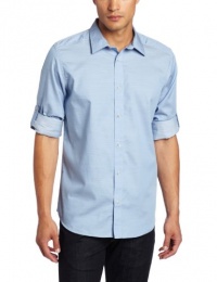 Calvin Klein Sportswear Men's Utilitarian Long Sleeve Rollup Twill Chambry Woven Calvin Klein Sportswear Men's Utilitarian Long Sleeve Rollup Twill Chambry Woven