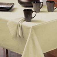 Benson Mills Romance Herringbone Fabric Tablecloth, Cream, 60-Inch-by-104-Inch Benson Mills Romance Herringbone Fabric Tablecloth, Cream, 60-Inch-by-104-Inch