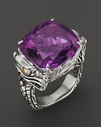 John Hardy Naga 18K Gold and Sterling Silver Batu Square Amethyst Ring John Hardy Naga 18K Gold and Sterling Silver Batu Square Amethyst Ring