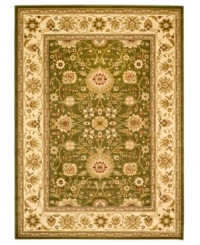 A fine finish for your living space. This Safavieh area rug comes alive with beautiful floral, vine and latticework detailing, all captured in goes-with-anything shades of sage. Crafted from soft polypropylene, this rug radiates timeless allure with the added convenience of easy-care construction. A fine finish for your living space. This Safavieh area rug comes alive with beautiful floral, vine and latticework detailing, all captured in goes-with-anything shades of sage. Crafted from soft polypropylene, this rug radiates timeless allure with the added convenience of easy-care construction.