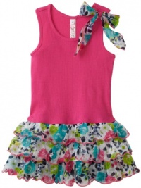 Love U Lots Girls 2-6X Drop Waist Dress, Pink/Aqua, 5 Love U Lots Girls 2-6X Drop Waist Dress, Pink/Aqua, 5