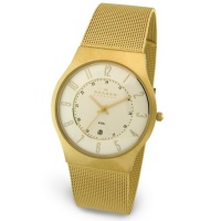 Skagen Men's Steel Collection Gold-Tone Mesh Stainless Steel Watch #233XLGG Skagen Men's Steel Collection Gold-Tone Mesh Stainless Steel Watch #233XLGG