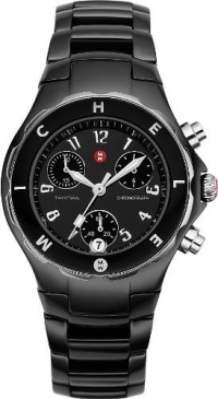 Michele Woman's MWW12A000006 Tahitian Ceramic Black Bezel Watch Michele Woman's MWW12A000006 Tahitian Ceramic Black Bezel Watch