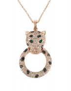 Effy Jewlery Signature Rose Gold Diamond & Emerald Pendant, .79 TCW