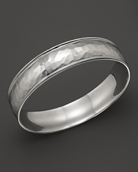 Hammered sterling silver lends a gleaming look to Ippolita's Goddess bangle. Hammered sterling silver lends a gleaming look to Ippolita's Goddess bangle.
