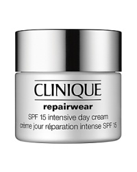 Potent hydrating cream turns skin's most vulnerable time into repair time. Helps block and mend the look of lines and wrinkles. Replenishes antioxidants. Protects with skin-friendly SPF 15. So you face the day looking vibrant, full of life. Potent hydrating cream turns skin's most vulnerable time into repair time. Helps block and mend the look of lines and wrinkles. Replenishes antioxidants. Protects with skin-friendly SPF 15. So you face the day looking vibrant, full of life.