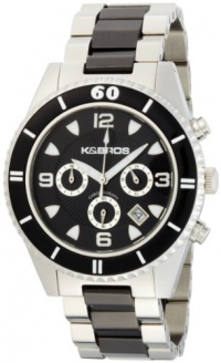 K&BROS Unisex 9136-1 C-901 Ceramic Chronograph Silver-tone Black Watch