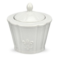 Portmeirion Fleur De Lys Grey Covered Sugar Portmeirion Fleur De Lys Grey Covered Sugar