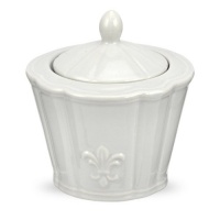 Portmeirion Fleur De Lys Grey Covered Sugar