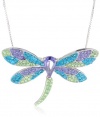 Carnevale Sterling Silver Dragonfly with Swarovski Elements Pendant Necklace, 18