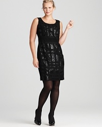 Classic with a couture twist, an essential Lafayette 148 New York Plus shift dress flaunts shimmering squares of sequins for a captivating cocktail look. Classic with a couture twist, an essential Lafayette 148 New York Plus shift dress flaunts shimmering squares of sequins for a captivating cocktail look.