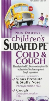Children's Sudafed PE Non-Drowsy Cold & Cough, Grape, 4-Ounce Bottles (Pack of 2) Children's Sudafed PE Non-Drowsy Cold & Cough, Grape, 4-Ounce Bottles (Pack of 2)