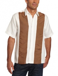 Cubavera Men's Short Sleeve Contrast Panel One Pocket Pickstitch Shirt Cubavera Men's Short Sleeve Contrast Panel One Pocket Pickstitch Shirt
