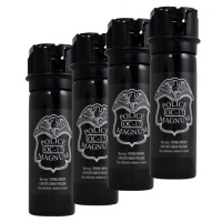 Police Magnum Pepper Spray with UV Dye and Flip Top (Pack of 4), Black, 3-Ounce Police Magnum Pepper Spray with UV Dye and Flip Top (Pack of 4), Black, 3-Ounce