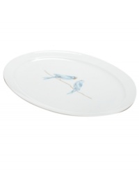 It's only natural. The whimsical Sky Song platter from Martha Stewart Collection stars pretty blue birds on bare branches. Sleek bone china dinnerware is both dishwasher and microwave safe for carefree, everyday use. It's only natural. The whimsical Sky Song platter from Martha Stewart Collection stars pretty blue birds on bare branches. Sleek bone china dinnerware is both dishwasher and microwave safe for carefree, everyday use.
