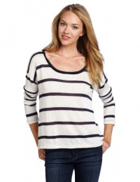 Splendid Women's Harbor Stripe Boat Neck Long Sleeve Top, White, Large Splendid Women's Harbor Stripe Boat Neck Long Sleeve Top, White, Large