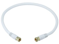 Monoprice 1.5ft RG6 (18AWG) 75Ohm, Quad Shield, CL2 Coaxial Cable with F Type Connector - White Monoprice 1.5ft RG6 (18AWG) 75Ohm, Quad Shield, CL2 Coaxial Cable with F Type Connector - White