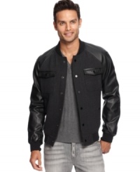 Collegiate cool is easy to come by with this varsity-inspired jacket from INC International Concepts. Collegiate cool is easy to come by with this varsity-inspired jacket from INC International Concepts.