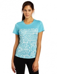 Brooks Women's HVAC Synergy Short Sleeve, Aqua Diva Print, X-Small Brooks Women's HVAC Synergy Short Sleeve, Aqua Diva Print, X-Small