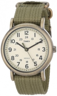 Timex Unisex T2N894 Weekender Olive Green Nylon Strap Watch