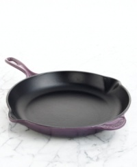 A classic kitchen workhorse, Le Creuset's heavyweight skillet is a culinary tradition crafted to sear and fry with professional precision. The expertly enameled cast iron exterior ensures uniform heating and even cooking, while the satin black enamel interior seals in juices and flavors. Limited lifetime warranty. A classic kitchen workhorse, Le Creuset's heavyweight skillet is a culinary tradition crafted to sear and fry with professional precision. The expertly enameled cast iron exterior ensures uniform heating and even cooking, while the satin black enamel interior seals in juices and flavors. Limited lifetime warranty.