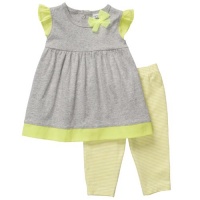 Carter's Girls Little Collections 2-piece Flutter Sleeve Tunic Top and Legging Pants Set Lime/Gray (9 Months) Carter's Girls Little Collections 2-piece Flutter Sleeve Tunic Top and Legging Pants Set Lime/Gray (9 Months)