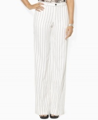 These Lauren by Ralph Lauren petite pants are designed in elegant wool crepe with a chic wide leg for an ultra-feminine silhouette. These Lauren by Ralph Lauren petite pants are designed in elegant wool crepe with a chic wide leg for an ultra-feminine silhouette.