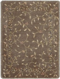 Nourison Zanibar  Vines of Flowers Khaki 2.0-Feet by 2.9-Feet Polyacrylic Area Rug