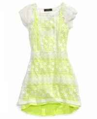 Chic, fashionable, and versatile 2-piece crochet dress by Jessica Simpson. Chic, fashionable, and versatile 2-piece crochet dress by Jessica Simpson.