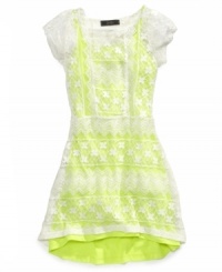 Chic, fashionable, and versatile 2-piece crochet dress by Jessica Simpson.