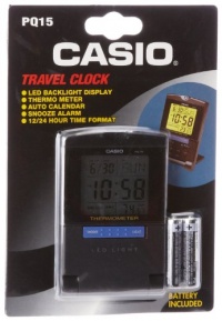 Casio PQ15-1K Travel Alarm Clock with Thermometer Casio PQ15-1K Travel Alarm Clock with Thermometer