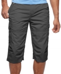 Go long. These Alfani shorts add a few inches for the coolest take on summer's best look. Go long. These Alfani shorts add a few inches for the coolest take on summer's best look.