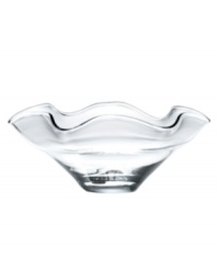 Crafted of clear glass with a playful ruffled edge, the Lenox Organics Wave bowl tops tables and shelves with refreshing elegance. Enjoy as-is or fill with marbles, candies and more. Crafted of clear glass with a playful ruffled edge, the Lenox Organics Wave bowl tops tables and shelves with refreshing elegance. Enjoy as-is or fill with marbles, candies and more.