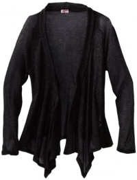 Splendid Girls 7-16 Foil Loose Knit Wrap Hoodie, Black, 14 Splendid Girls 7-16 Foil Loose Knit Wrap Hoodie, Black, 14